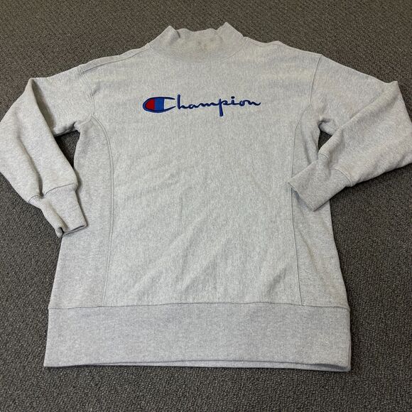 Vintage Champion Reverse Weave Sweatshirt Mens Size Small Gray Spellout Logo - Picture 1 of 8